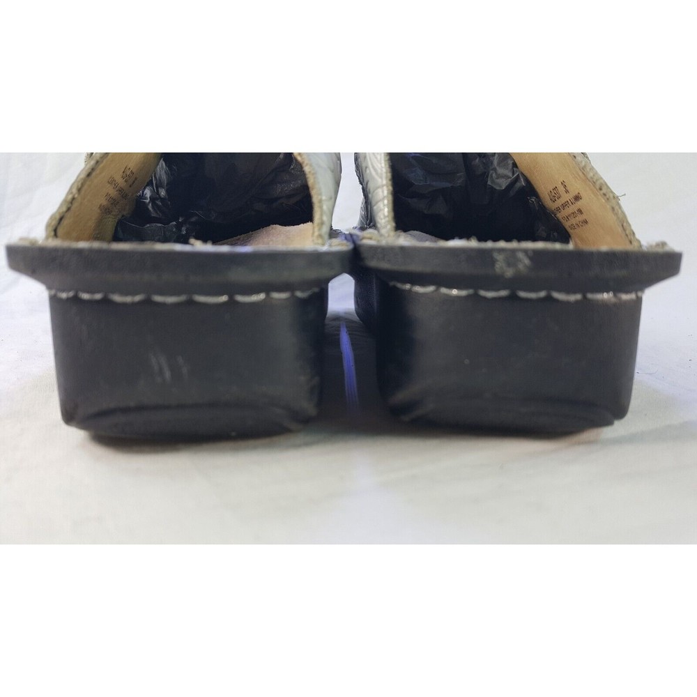 Algeria Women's Silver Creme Leather Mule Clogs  Shoes Size 36/5.5-6 US, - Picture 4 of 7